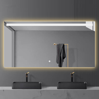 E104H60100 Luxury Magnifying Wall Backlit Bathroom Smart Led Lighted With Electronic Mirror