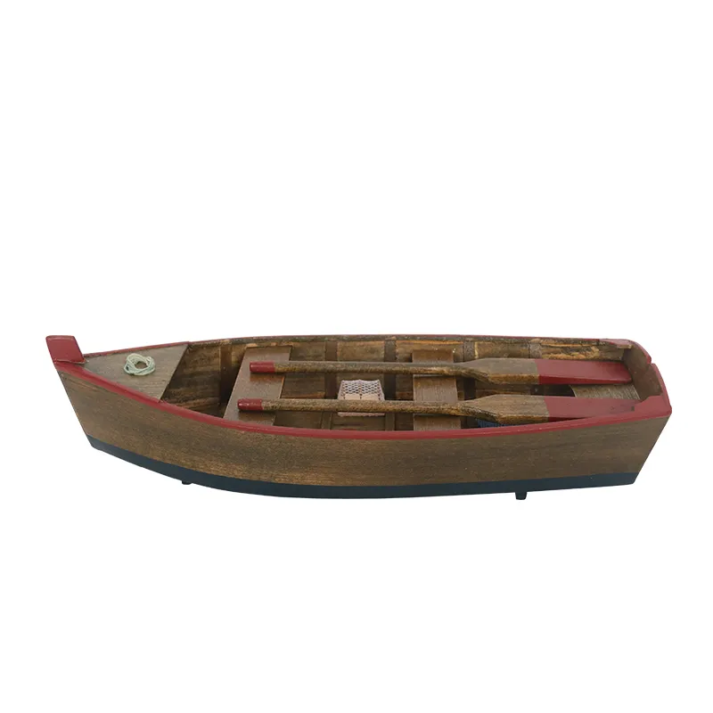 Presente promocional de madeira barco de madeira, remo água desenho animado vela de madeira