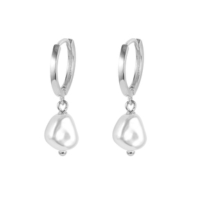 ROXI Elegantes Pendientes de Perlas de Agua Dulce Blancas Barrocas de Grado AAAAA, Modernos, Chapados en Oro de 18K y Plata 925 - Product Image 2