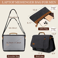 2 sacs à bandoulière pour ordinateur portable pour hommes, vintage, 17,3 pouces, imperméables, durables, décontractés, en toile épaisse, portables, pour affaires