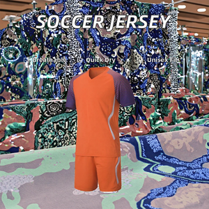 ชุดเสื้อฟุตบอล25/26สำหรับผู้ใหญ่แขนสั้นพิมพ์ซับลิเมชันผ้าโพลีเอสเตอร์พิมพ์ลายสำหรับเล่นคลับ100% บาร์เซโลนาเชลซี - Product Image 3