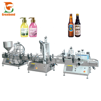 Ligne de production Cosmétiques Lotion essentielle Parfum Détergent Shampooing Bouteille ronde Emballage Capsulage Étiquetage Machine de remplissage