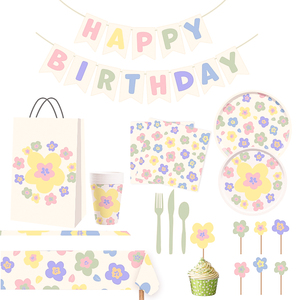 ชุดจานดอกเดซี่ลายดอกไม้แบบใช้แล้วทิ้ง DAMAI ชุดอุปกรณ์ปิกนิกสำหรับเด็ก ชุดตกแต่งงานวันเกิดเด็ก - Product Image 5