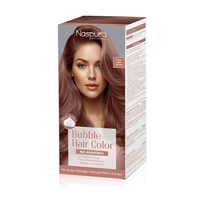 Pewarna Rambut Naspura Bubble Bebas Amonia dengan Ekstrak Tumbuhan Alami, Mencerahkan Rambut Uban Secara Merata, OEM