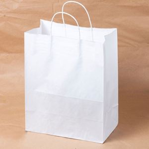 Bolsas de Papel Kraft Reutilizables Ecológicas Personalizadas con Asas Retorcidas y Logotipo para Compras, Regalos Corporativos y Comida para Llevar - Product Image 2