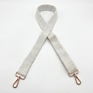 Correa de Bolso de Algodón a Cuadros Bordada a Mano ALI FASHION ART con Estrellas Doradas y Ganchos Metálicos, Forma Rectangular - Product Image 1