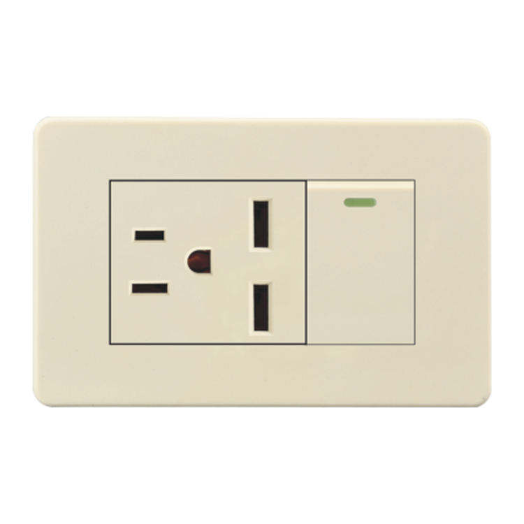 Hot Selling US Standard Modern Wall Switch and Socket Beige 1/2/3 Universal 10A Home Use Wall Socket