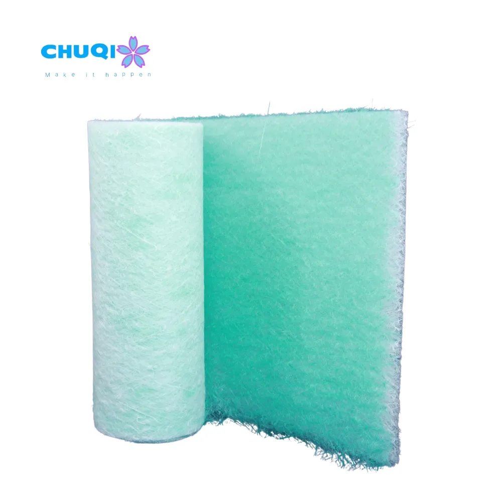 Wholesale Price Green Fiberglass Air Filter floor Roll Paint Stop Filter Media Primary Air Filter Cotton