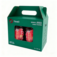 Boîtes d'emballage en carton ondulé biodégradable avec poignée pour jus de fruits et boissons aromatisées en gros – Paquets de 2/4/6
