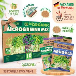 Yüksek kaliteli organik 10 Microgreens bahçe çantası paket bitki yetiştirme kiti brokoli içerir maş fasulyesi İsviçre Chard buğday büyümek - Product Image 6