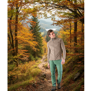FUSINE felpa con cappuccio da uomo con colletto stampato in poliestere per la stagione autunnale - Product Image 3