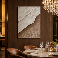 Peinture sur toile de paysage marin texturé 3D moderne peinte à la main, art mural abstrait pour la maison, peinture en relief