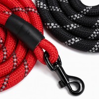 Laisse Réfléchissante pour Chien en Nylon Tressé, Sécurité Nocturne, Poignée Rembourrée Antidérapante, Mousqueton Robuste pour Grands, Moyens et Petits Chiens