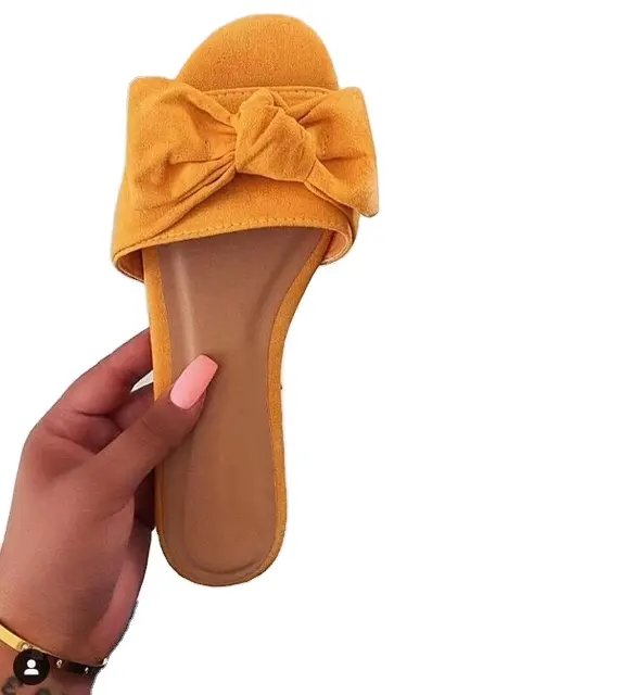 2019 Fashion Best Selling Vrouwen Outdoor Boog Platte Vrouwelijke Sandalen En Slippers