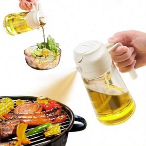 Dispensador de Aceite de Oliva 2 en 1, Botella de Vidrio Premium de 470 ml, Reutilizable, Resistente a Fugas, Portátil, Solo para Lavado a Mano, para Cocinar - Product Image 1