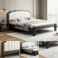 Meubles de chambre à coucher d'hôtel modernes en bois de haute qualité, ensemble de chambre à coucher, lit double, lit king-size en cuir
