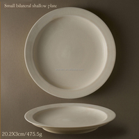 Assiette et plat à collation classiques en céramique écologique à pieds hauts de 23,5 cm (9 pouces) pour un service pratique lors de vos réceptions