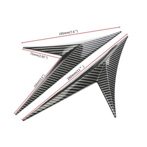 Becquet de <span class=keywords><strong>voiture</strong></span> à lèvre latérale <span class=keywords><strong>en</strong></span> Fiber de carbone, becquet noir <span class=keywords><strong>en</strong></span> forme de <span class=keywords><strong>V</strong></span>, sans <span class=keywords><strong>Logo</strong></span>, pour tous les <span class=keywords><strong>v</strong></span>éhicules, 2 pièces - Product Image 3