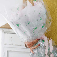 Papier d'emballage pour fleurs de style nouveau, papier de riz, motif de tulipe, nœud papillon, rose, 50x70cm, cadeau et artisanat