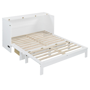 Queen Size Modern <b>Convertible</b> Murphy <b>Bed</b> with Adjustable Features Pine Wood Construction Large Drawers 5-Year Warranty - Product Image 6