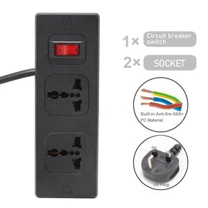 Soket Daya sakelar Rocker 2-Outlet 13A, pemutus sirkuit furnitur tersembunyi pasang di permukaan meja dibuat standar - Product Image 3