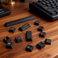 Capuchon de touche en fibre de carbone usiné par CNC de précision pour clavier mécanique de jeu/bureau personnalisé OEM ODM