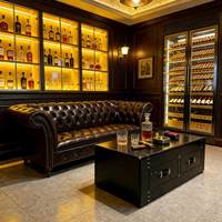 Ensemble de canapés en cuir rétro de haute qualité, 100% cuir grainé premium, canapé Chesterfield, meubles de salon de luxe