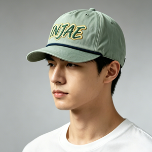 Casquette de baseball vert clair personnalisée brodée en coton réglable avec cordon bleu, style décontracté, profil bas, unisexe - Product Image 5