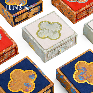 Jinsky Palace Style Silk Brocade Drawer <b>box</b> Rectangular Case for <b>Necklace</b>, Bracelet, Bead Bracelet,Seal for Packaging - Product Image 3