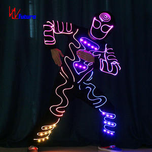 गर्म बिक्री WL-0178 नेतृत्व ट्रॉन नृत्य वेशभूषा बॉलरूम पूर्ण रंग चमकदार यूनिसेक्स टीम स्टेज प्रदर्शन कपड़े - Product Image 6