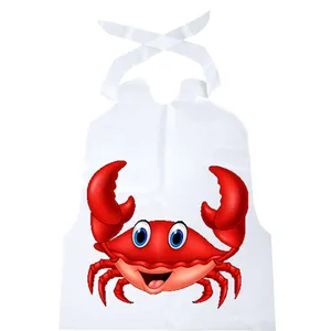 5000 Pieces Moq Custom Lobster Apron Bibs Crawfish Boil Party Supplies Crab Plastic Seafood Restaurant Adult Bibs With Logo