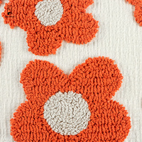 Housse de coussin décorative en chenille brodée 45x45cm, motif floral jaune, pour canapé de salon, vente en gros usine