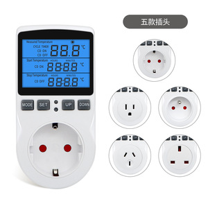 Intelligent Digital Thermostat Eu Plug 2.0-2.9 Inch Screen Smart <b>Socket</b> With Countdown Temperature Control Universal Use - Product Image 2