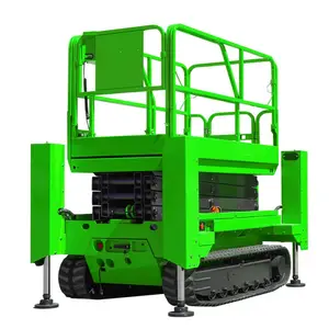Electric Battery Crawler Undercarriage AERIAL WORK PLATFORM Scissor Lift Aerial With Fence 8m 10m 12m 14m 15m Working Height