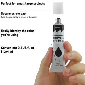 KHY 12 Renk 12 ML Tüp Toksik Olmayan Akrilik Renk Yağlı Boyalar Tuval Boyama Akrilik Boya Seti - Product Image 4