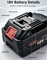Paket Baterai Alat Tenaga Lithium-ion 18V Isi Ulang 2Ah 36W Kapasitas Tinggi untuk Bor Tanpa Kabel Tersedia di Stok