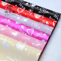 Kertas Pembungkus Bunga Motif Hati Xihuanong Falling in Love, Kertas Pembungkus Buket Hadiah DIY, Perlengkapan Toko Bunga Florist