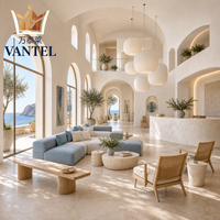 Ensemble de mobilier moderne pour hall d'hôtel : canapé personnalisé, fauteuil lounge, comptoir d'accueil, banc à bagages et buffet pour projets