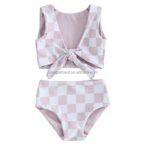 Chất lượng cao trẻ em mùa hè beachwear tùy chỉnh rô in Kid Cô Gái Hai mảnh đồ bơi đảo ngược - Product Image 2