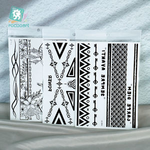 Últimas pegatinas <span class=keywords><strong>de</strong></span> tatuajes temporales impermeables A5 para brazo y cuerpo <span class=keywords><strong>de</strong></span> <span class=keywords><strong>hombre</strong></span>, en color negro - Product Image 2