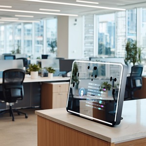 Miroir intelligent IA avec reconnaissance faciale, moniteur de vitalité <span class=keywords><strong>en</strong></span> temps réel sans contact, terminal de bien-être à écran tactile, pour hall <span class=keywords><strong>d</strong></span>'accueil de bureau - Product Image 4