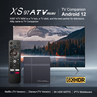 Boîtier TV Android 12.0 4K compact XS97 ATV avec télécommande infrarouge Allwinner H618, vente directe usine, 1 an de garantie, personnalisation du logo et emballage inclus