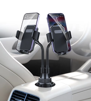 Support de téléphone double pour voiture, rotation à 360 degrés, support de téléphone flexible pour porte-gobelet, support de navigation pour 2 téléphones mobiles