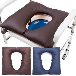 เบาะรองนั่งชักโครก สีน้ำตาลกาแฟ สีน้ำเงินรอยัล ผ้ากำมะหยี่ กันน้ำ เพิ่มความสูง สำหรับผู้สูงอายุ - Product Image 1