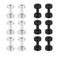 Ftovosyo Kit de 6 paires d'agrandisseurs d'oreille en acier inoxydable à filetage externe, plugs à vis, tunnels et dilatateurs d'lobes d'oreille, kit de piercing unisexe