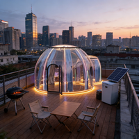 Maison à bulles de luxe légère et économe en énergie, préfabriquée, transparente, avec panneau PC et profilés en aluminium