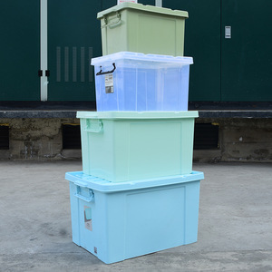 Caja de almacenamiento de plástico grande, organizador de ropa rectangular grueso, contenedor de almacenamiento para el hogar, para organizar juguetes y ropa - Product Image 1