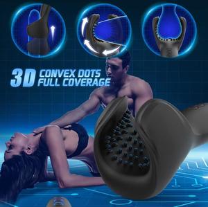 Gland Trainer Pénis Masseur Mâle Mordre Masturbateur <span class=keywords><strong>Vibrant</strong></span> Gland Vibrateur Cock Ring Sex Toys pour Hommes Retarder L'éjaculation % - Product Image 6