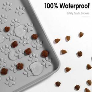 Sıcak Ürünler Özel Silikon Evcil Hayvan Besleme Matı Kedi ve Köpek Kaymaz Su Geçirmez Köpek Askılı Kenarlı Dökülme Önleyici Kase Matı Evcil Hayvan Yer Matı - Product Image 2