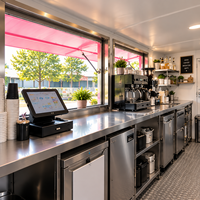 Conteneur d'expédition en acier préfabriqué personnalisé 20 pieds 40 pieds, restaurants modulaires, cafés
